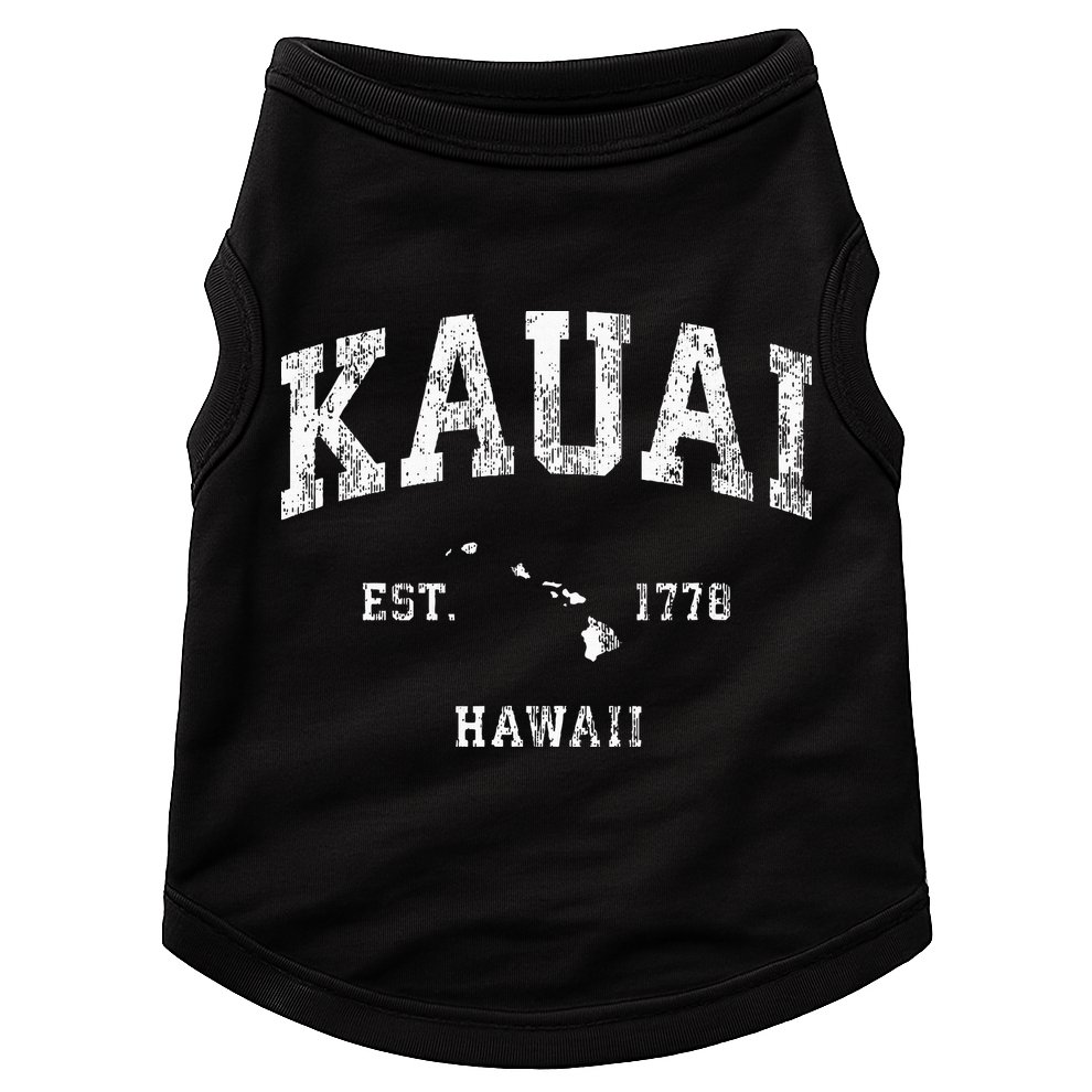Kauai Hawaii Hi Vintage Athletic Sports Design Doggie Tank
