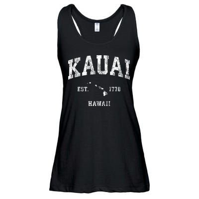 Kauai Hawaii Hi Vintage Athletic Sports Design Ladies Essential Flowy Tank