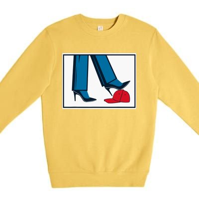 Kamala Harris Heels Stepping On Maga Hat Premium Crewneck Sweatshirt