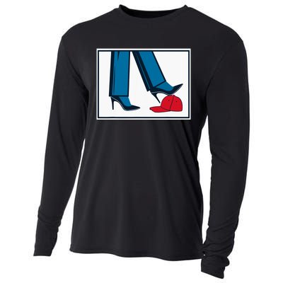 Kamala Harris Heels Stepping On Maga Hat Cooling Performance Long Sleeve Crew