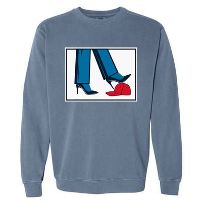 Kamala Harris Heels Stepping On Maga Hat Garment-Dyed Sweatshirt