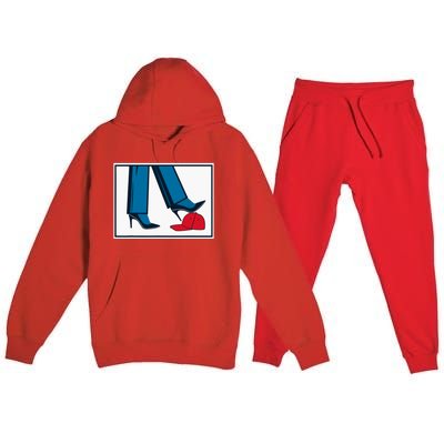 Kamala Harris Heels Stepping On Maga Hat Premium Hooded Sweatsuit Set