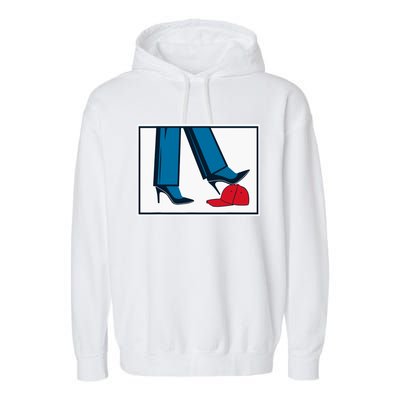 Kamala Harris Heels Stepping On Maga Hat Garment-Dyed Fleece Hoodie