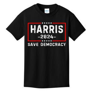 Kamala Harris Harris 2024 Us Flag Democratic President Gift Kids T-Shirt