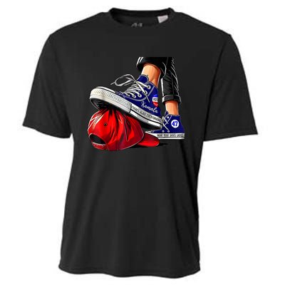 Kamala Harris High Heels Stepping On Red Maga Hat Cooling Performance Crew T-Shirt