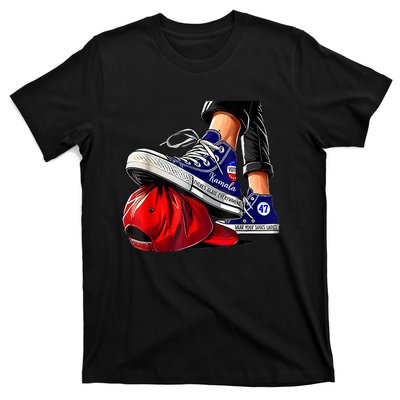 Kamala Harris High Heels Stepping On Red Maga Hat T-Shirt