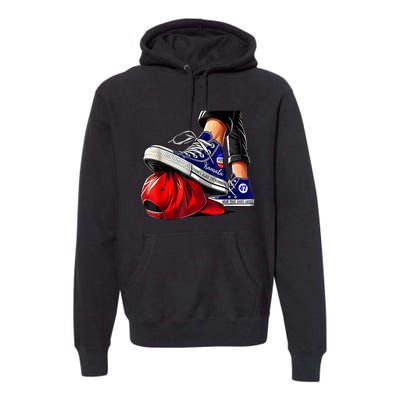 Kamala Harris High Heels Stepping On Red Maga Hat Premium Hoodie