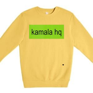 Kamala Hq Heart Brat Green Meme Trend Gen Z Premium Crewneck Sweatshirt