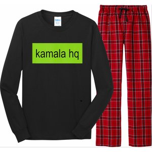 Kamala Hq Heart Brat Green Meme Trend Gen Z Long Sleeve Pajama Set