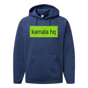 Kamala Hq Heart Brat Green Meme Trend Gen Z Performance Fleece Hoodie