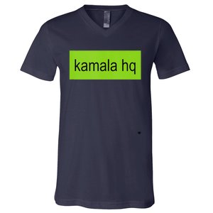 Kamala Hq Heart Brat Green Meme Trend Gen Z V-Neck T-Shirt