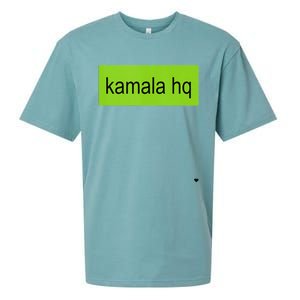 Kamala Hq Heart Brat Green Meme Trend Gen Z Sueded Cloud Jersey T-Shirt