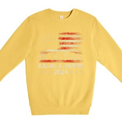 Kamala Harris Harris 2024 Us Flag Democratic President Premium Crewneck Sweatshirt