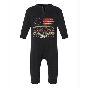 Kamala Harris Harris 2024 Us Flag Democratic President Infant Fleece One Piece