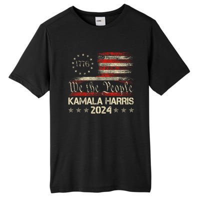 Kamala Harris Harris 2024 Us Flag Democratic President Tall Fusion ChromaSoft Performance T-Shirt