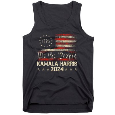 Kamala Harris Harris 2024 Us Flag Democratic President Tank Top