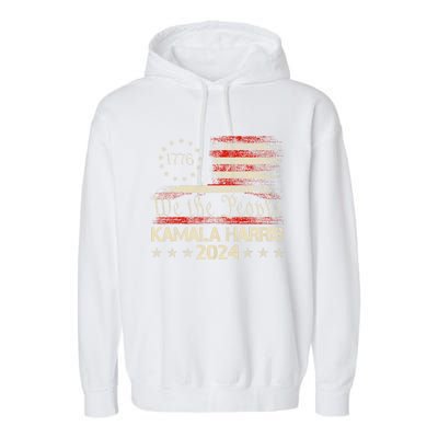 Kamala Harris Harris 2024 Us Flag Democratic President Garment-Dyed Fleece Hoodie