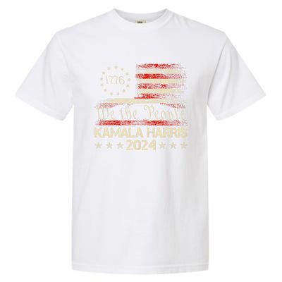 Kamala Harris Harris 2024 Us Flag Democratic President Garment-Dyed Heavyweight T-Shirt