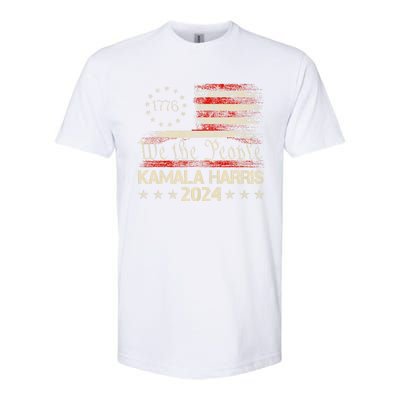 Kamala Harris Harris 2024 Us Flag Democratic President Softstyle CVC T-Shirt