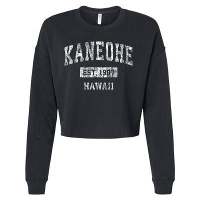 Kaneohe Hawaii Hi Vintage Established Cropped Pullover Crew