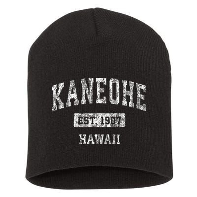 Kaneohe Hawaii Hi Vintage Established Short Acrylic Beanie