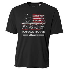 Kamala Harris Harris 2024 Us Flag Democratic President Cooling Performance Crew T-Shirt