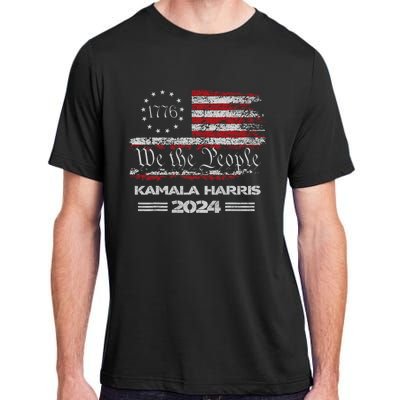 Kamala Harris Harris 2024 Us Flag Democratic President Adult ChromaSoft Performance T-Shirt