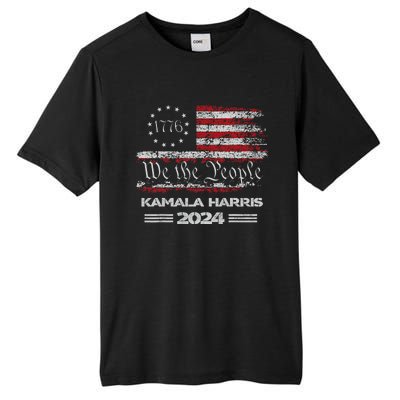 Kamala Harris Harris 2024 Us Flag Democratic President Tall Fusion ChromaSoft Performance T-Shirt