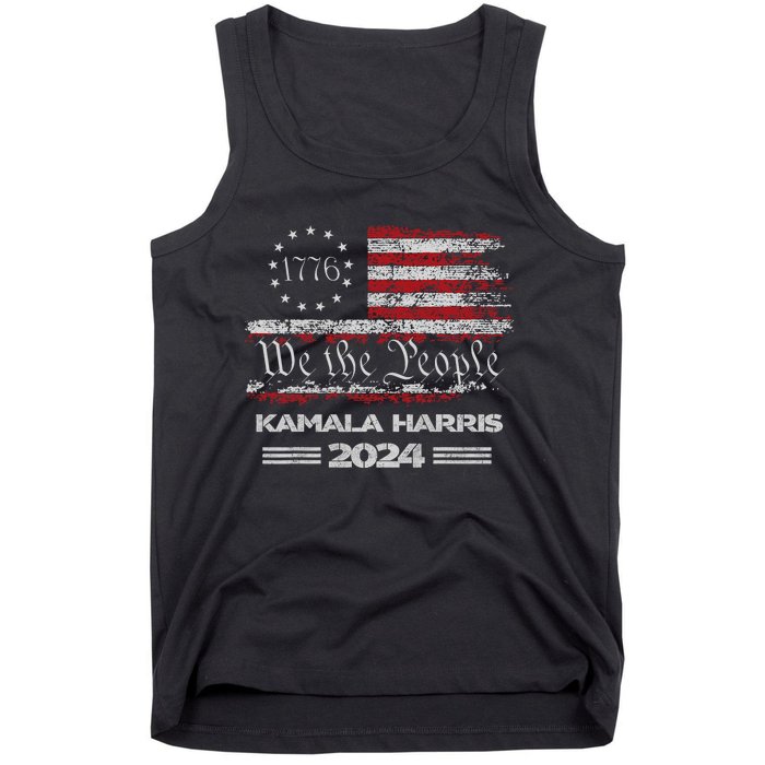 Kamala Harris Harris 2024 Us Flag Democratic President Tank Top