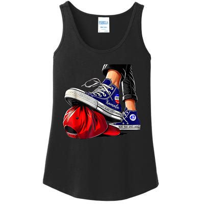 Kamala Harris High Heels Stepping On Red Maga Hat Ladies Essential Tank