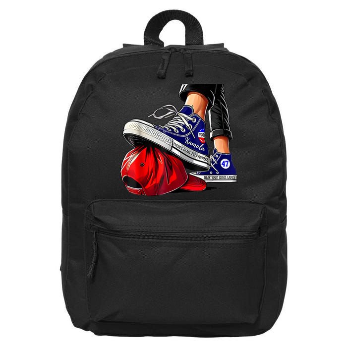 Kamala Harris High Heels Stepping On Red Maga Hat 16 in Basic Backpack