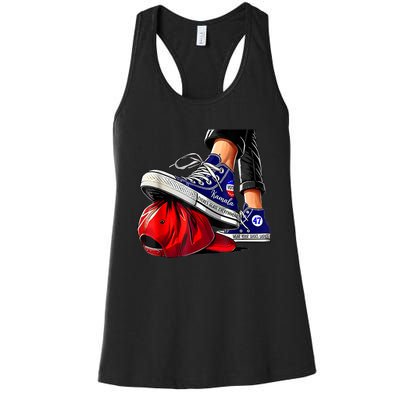 Kamala Harris High Heels Stepping On Red Maga Hat Women's Racerback Tank