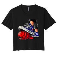 Kamala Harris High Heels Stepping On Red Maga Hat Women's Crop Top Tee