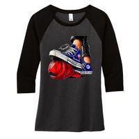 Kamala Harris High Heels Stepping On Red Maga Hat Women's Tri-Blend 3/4-Sleeve Raglan Shirt