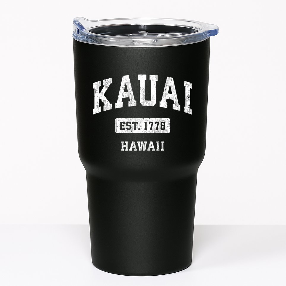 Kauai Hawaii Hi Vintage Sports Established Tumbler