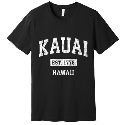 Kauai Hawaii Hi Vintage Sports Established Premium T-Shirt