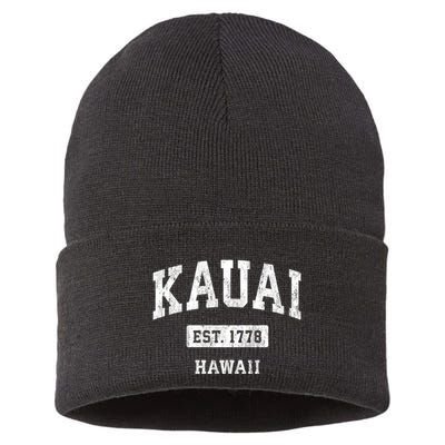 Kauai Hawaii Hi Vintage Sports Established Sustainable Knit Beanie