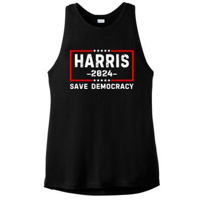 Kamala Harris Harris 2024 Us Flag Democratic President Gift Ladies PosiCharge Tri-Blend Wicking Tank