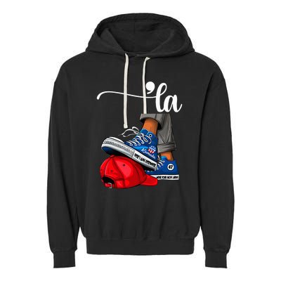 Kamala Harris High Heels Stepping On Red Maga Hat Garment-Dyed Fleece Hoodie