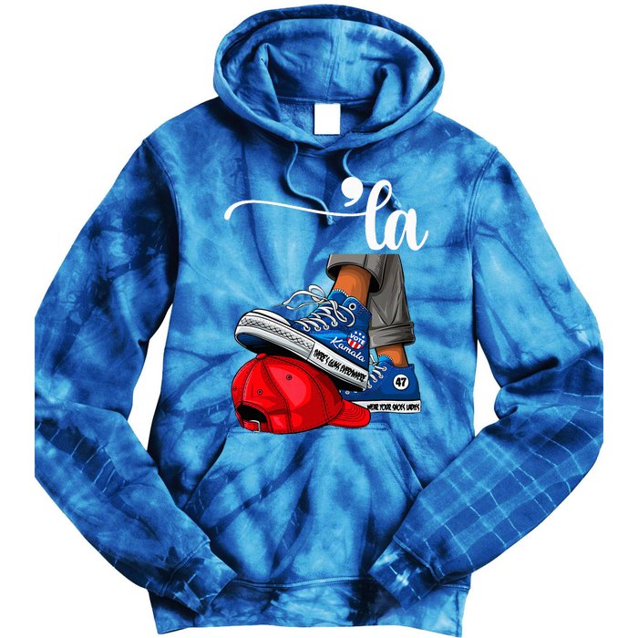 Kamala Harris High Heels Stepping On Red Maga Hat Tie Dye Hoodie