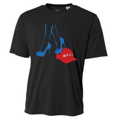 Kamala Harris Heel Stepping On Maga Hat Anti Trump Cooling Performance Crew T-Shirt