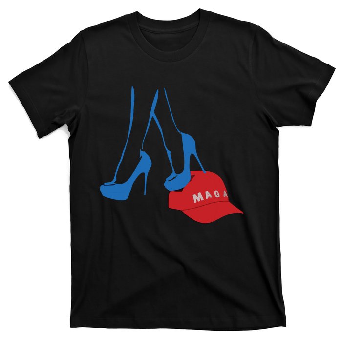 Kamala Harris Heel Stepping On Maga Hat Anti Trump T-Shirt