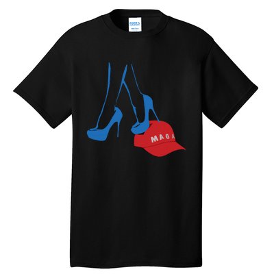 Kamala Harris Heel Stepping On Maga Hat Anti Trump Tall T-Shirt