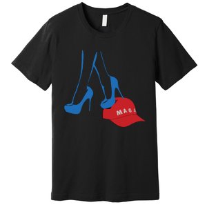 Kamala Harris Heel Stepping On Maga Hat Anti Trump Premium T-Shirt