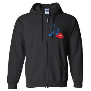 Kamala Harris Heel Stepping On Maga Hat Anti Trump Full Zip Hoodie