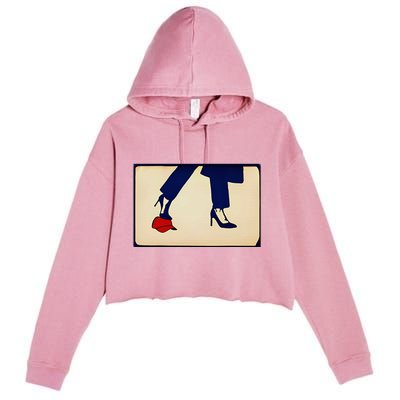 Kamala Harris Heels Stepping On Maga Hat Crop Fleece Hoodie