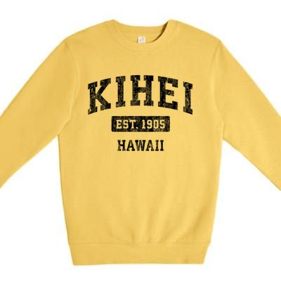 Kihei Hawaii Hi Vintage Sports Premium Crewneck Sweatshirt