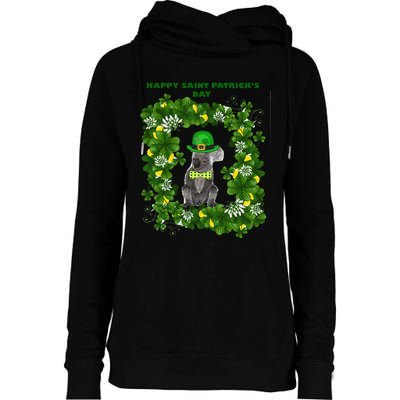 KOALAS HELP Happy Saint Patrick's Day Womens Funnel Neck Pullover Hood