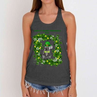 KOALAS HELP Happy Saint Patrick's Day Women's Knotted Racerback Tank