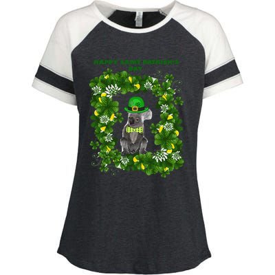 KOALAS HELP Happy Saint Patrick's Day Enza Ladies Jersey Colorblock Tee